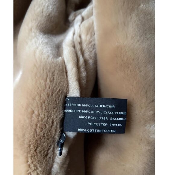 1990s Suede & Faux Fur Bomber Coat | Vintage Tan Aviator Jacket - Picture 8 of 8